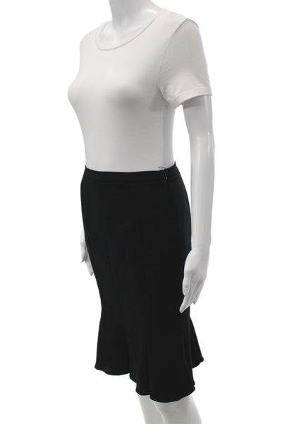 D&G Dolce & Gabbana Womens Black Trumpet Skirt Knee Length Size 40