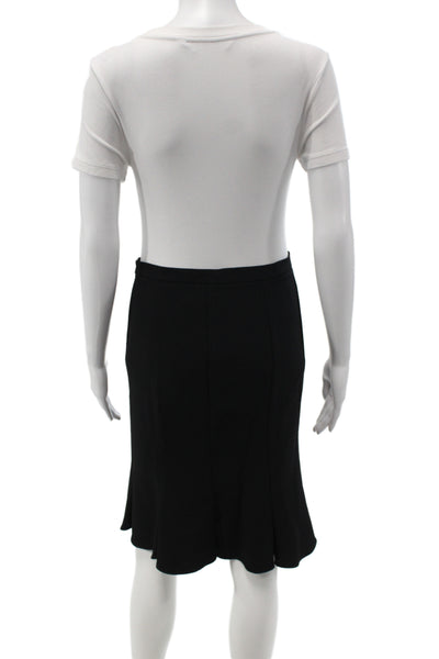 D&G Dolce & Gabbana Womens Black Trumpet Skirt Knee Length Size 40