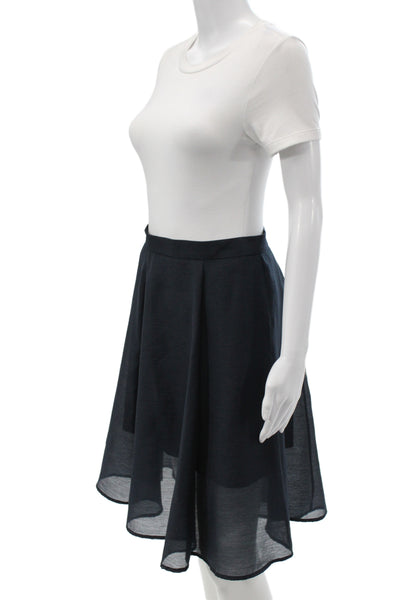 Club Monaco Women A-Line Skirt Black Knee Length Polyester Size 2
