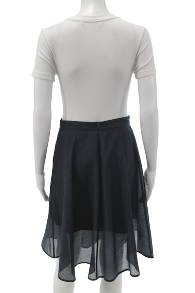 Club Monaco Women A-Line Skirt Black Knee Length Polyester Size 2