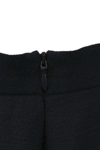 Club Monaco Women A-Line Skirt Black Knee Length Polyester Size 2