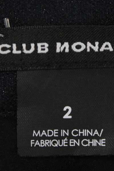 Club Monaco Women A-Line Skirt Black Knee Length Polyester Size 2