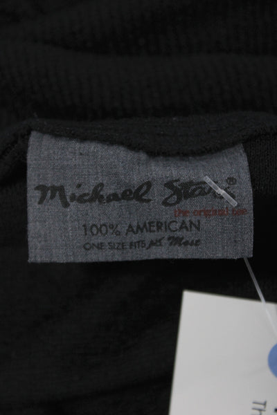 Michael Stars Womens Off Shoulder 3/4 Sleeve Solid Black Shirt Size One Size
