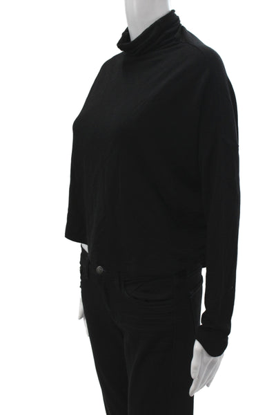 Habitual Womens Mock Neck Long Sleeve Shirt Black Size S
