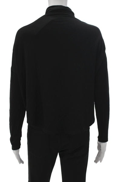 Habitual Womens Mock Neck Long Sleeve Shirt Black Size S