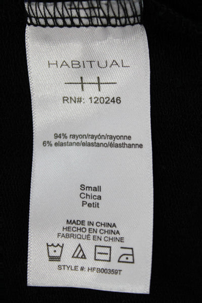 Habitual Womens Mock Neck Long Sleeve Shirt Black Size S