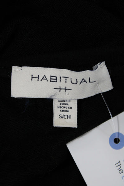 Habitual Womens Mock Neck Long Sleeve Shirt Black Size S