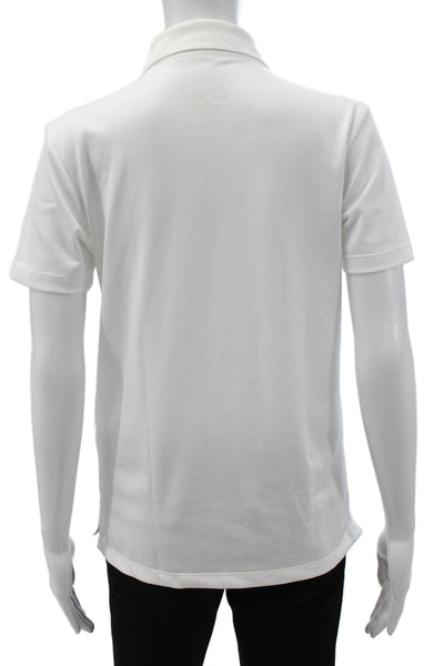 Tory Sport Womens White Collared Short Sleeve Basic Polo Coolmax Size S