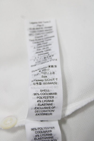 Tory Sport Womens White Collared Short Sleeve Basic Polo Coolmax Size S