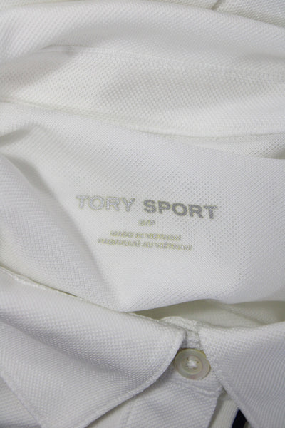 Tory Sport Womens White Collared Short Sleeve Basic Polo Coolmax Size S