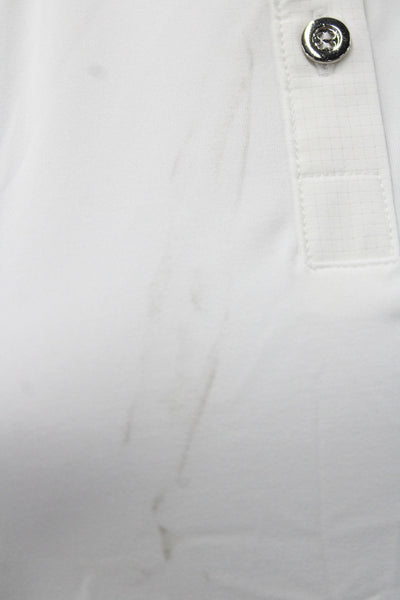 InPhorm Women Sleeveless Basic Polo White Collared Button Polyester Golf Size S