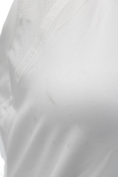 InPhorm Women Sleeveless Basic Polo White Collared Button Polyester Golf Size S