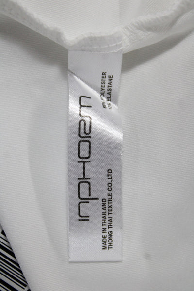 InPhorm Women Sleeveless Basic Polo White Collared Button Polyester Golf Size S