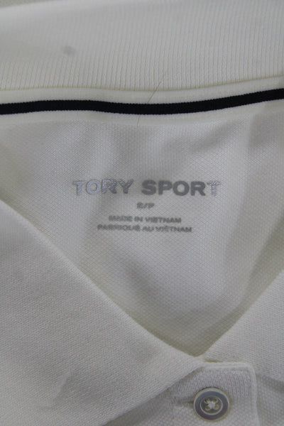 Tory Sport Womens Sleeveless Collared Polo White 52% Cotton Pre-Owned Size S