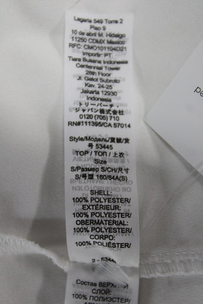 Tory Sport Women Track Jacket White Zip High Neck Long Sleeve Size S