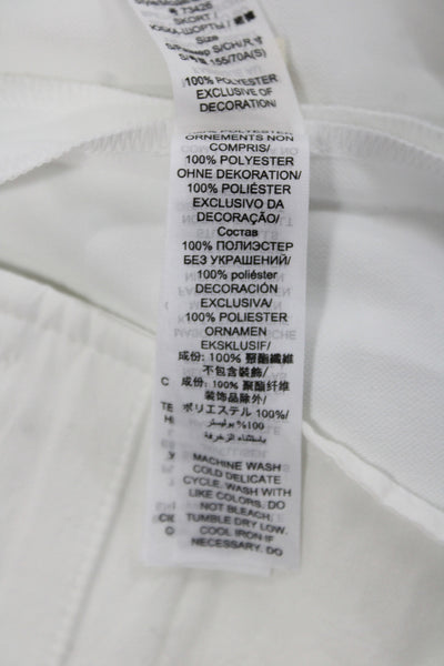Tory Sport Womens Mini Skort White Polyester Zip Sporty Size S