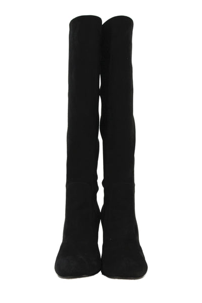 Gianvito Rossi Womens Leather Suede Knee High Boots Black Size 9.5