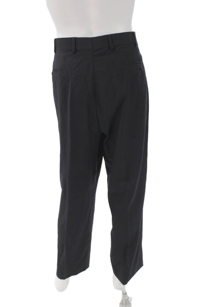 Brooks Brothers Mens 2 Piece Black Wool Suit Solid Classic Big & Tall Size 46