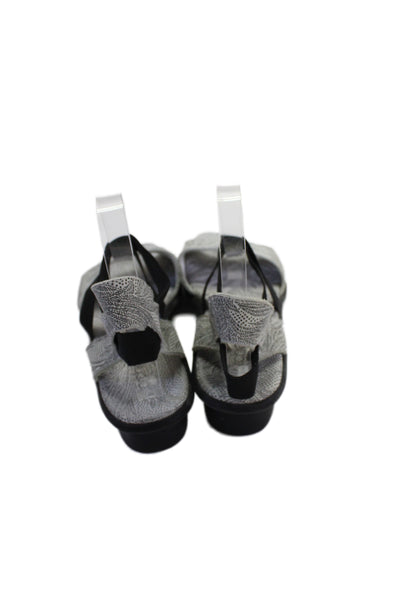 Arche Womens Printed Crisscross Ankle Strap Sandals Shoes White Size 10