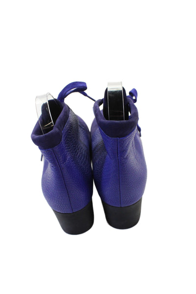 Arche Womens Suede Lace Up Wedge Heels Shoes Blue Size 10