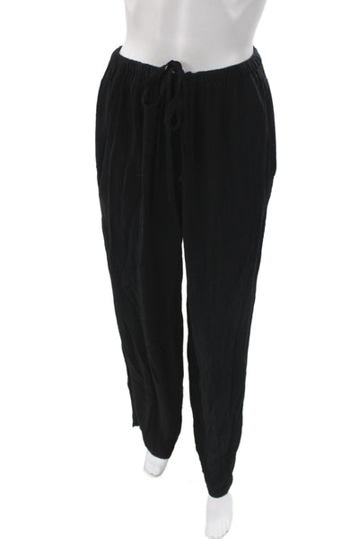 Eileen Fisher Women Black Jogger Pants Drawstring Rayon Size M