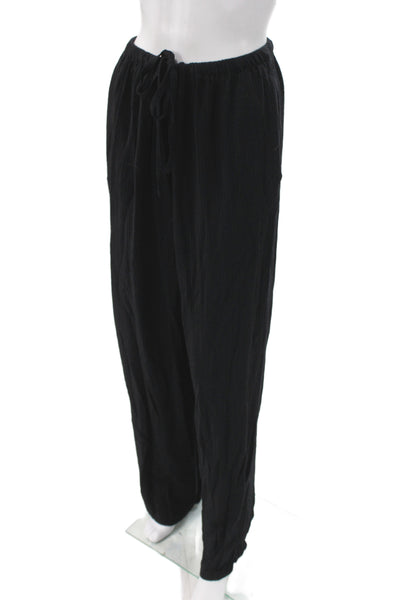 Eileen Fisher Women Black Jogger Pants Drawstring Rayon Size M