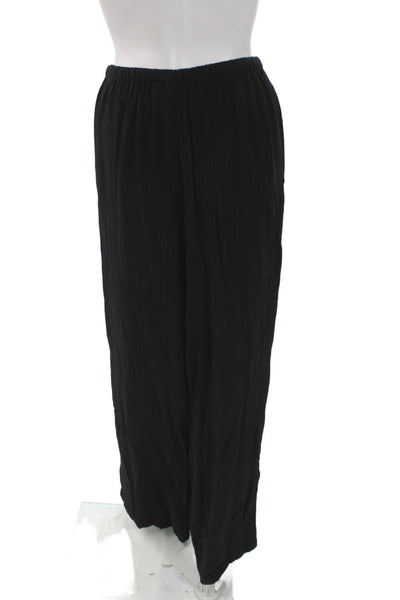 Eileen Fisher Women Black Jogger Pants Drawstring Rayon Size M