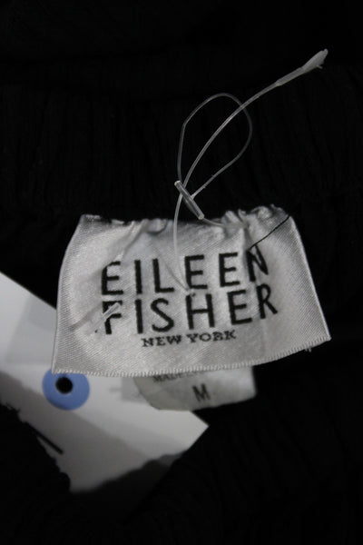 Eileen Fisher Women Black Jogger Pants Drawstring Rayon Size M