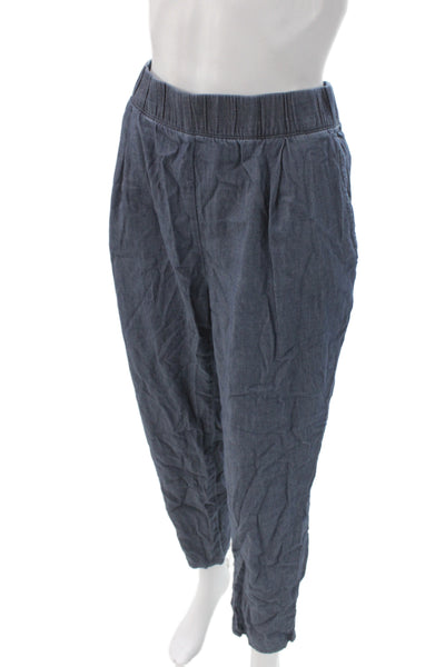 Eileen Fisher Womens Blue 100% Organic Cotton Solid Pants Inseam 28 Size M