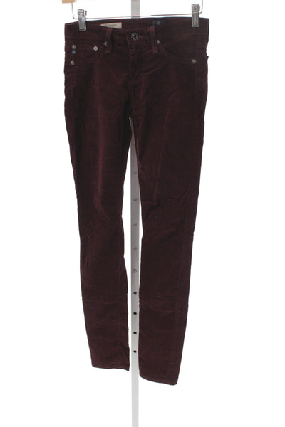 AG Adriano Goldschmied Womens Red Mid Rise Jeans Size 24