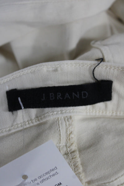 J Brand Women Skinny Jeans Mid Rise Ivory Cotton Blend Size 24