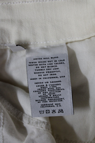 J Brand Womens Ivory Skinny Jeans Mid Rise Button Fly Cotton Size 25