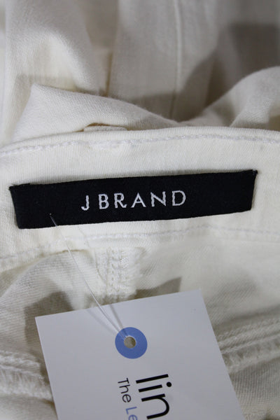 J Brand Womens Ivory Skinny Jeans Mid Rise Button Fly Cotton Size 25