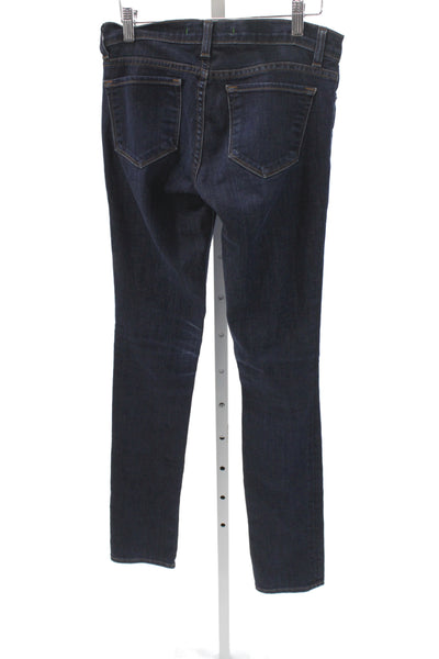 J Brand Women Skinny Jeans Blue Mid Rise Cotton Blend Button Fly Size 25