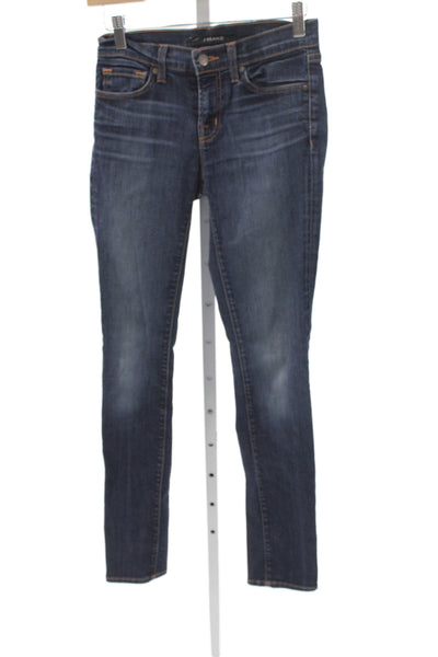 J Brand Womens Skinny Jeans Blue Mid Rise Cotton Blend Size 25