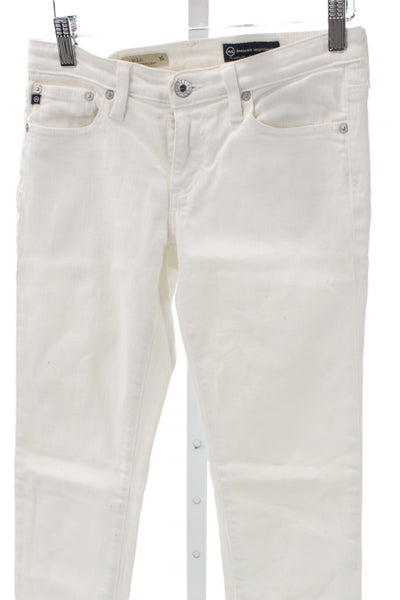 AG Adriano Goldschmied Womens Skinny White Cotton Mid Rise Jeans Size 26