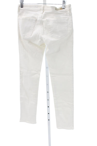 AG Adriano Goldschmied Womens Skinny White Cotton Mid Rise Jeans Size 26