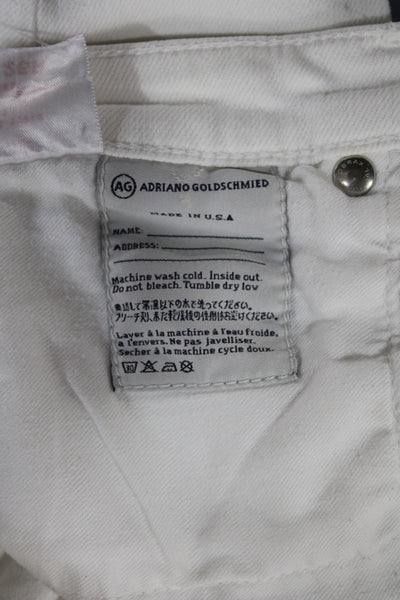 AG Adriano Goldschmied Womens Skinny White Cotton Mid Rise Jeans Size 26