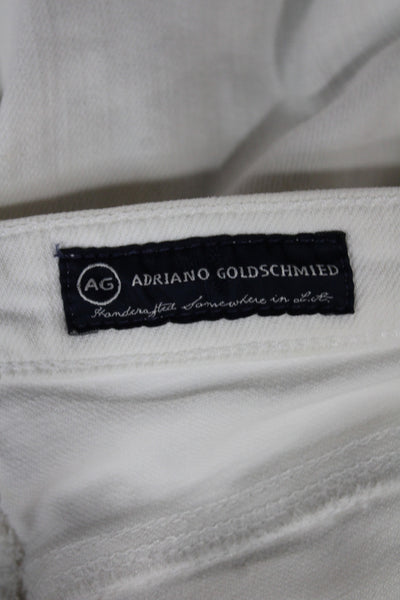 AG Adriano Goldschmied Womens Skinny White Cotton Mid Rise Jeans Size 26
