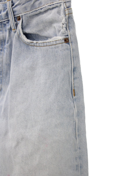 Grlfrnd Women Straight Blue Jeans Mid Rise Inseam 30 Size 24