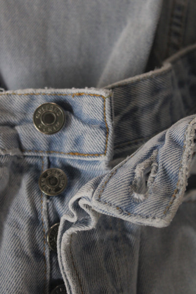 Grlfrnd Women Straight Blue Jeans Mid Rise Inseam 30 Size 24