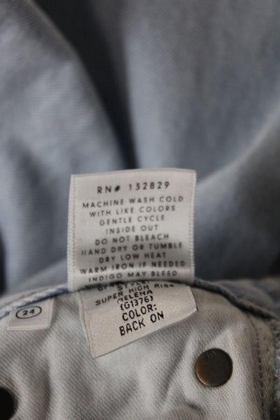 Grlfrnd Women Straight Blue Jeans Mid Rise Inseam 30 Size 24