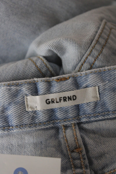 Grlfrnd Women Straight Blue Jeans Mid Rise Inseam 30 Size 24