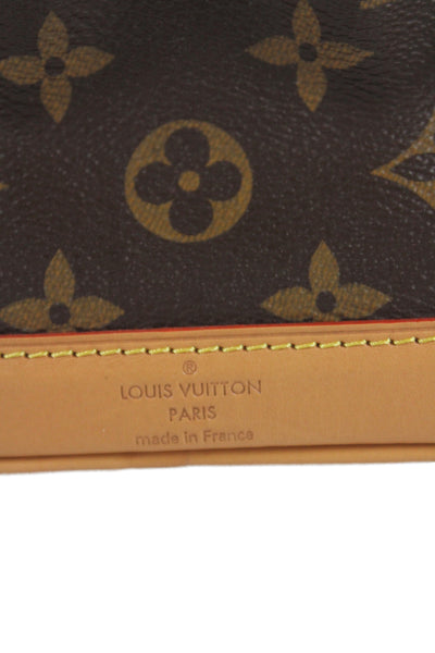 Louis Vuitton Womens Monogram Coated Canvas Nano Noe Bucket Handbag Brown