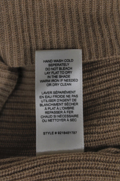 Rebecca Taylor Womens Pullover Mock Neck Long Sleeve Beige Size XS