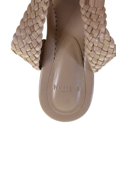 Alexandre Birman Womens Leather Ankle Strap Sandals Beige Size 38.5 8.5