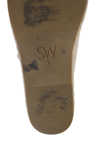 Stuart Weitzman Womens Double Strap Crystal Buckle Slide Sandals Brown Size 8.5