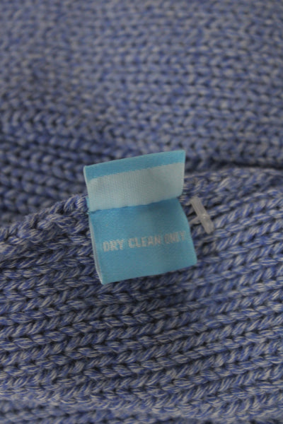 J. Mclaughlin Womens Cardigan Sweater Blue Cotton Round Neck Long Sleeve Size M