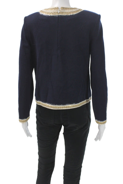 St. John By Marie Gray Women Basic Jacket Blue Long Sleeve Size S