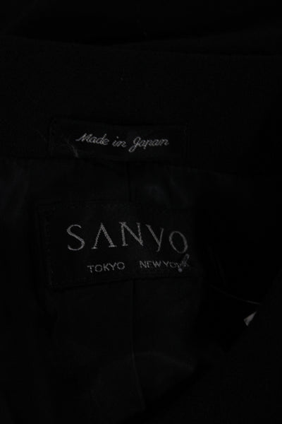 Sanyo Women Basic Jacket Black Wool Button Long Sleeve Size 4